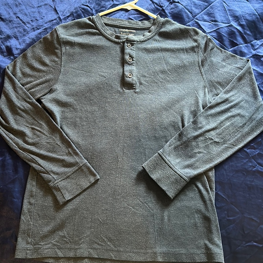 Croft & Barrow Button Long Sleeve Shirt Navy Blue Size Small 10/10 Condition